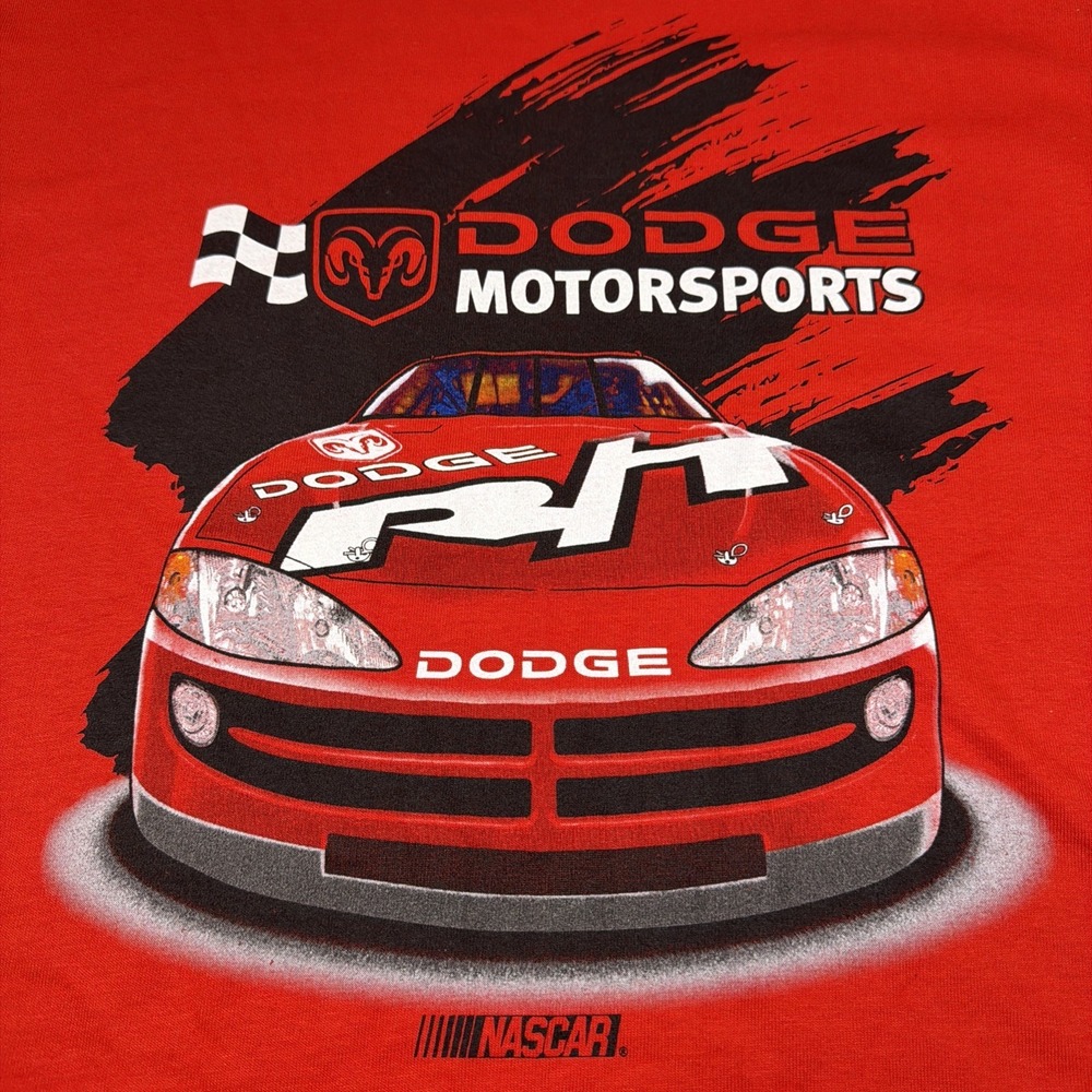 Vintage Dodge Motorsports Nascar Shirt Mens Medium Red Racing USA 90s 00s Y2K - Picture 2 of 6